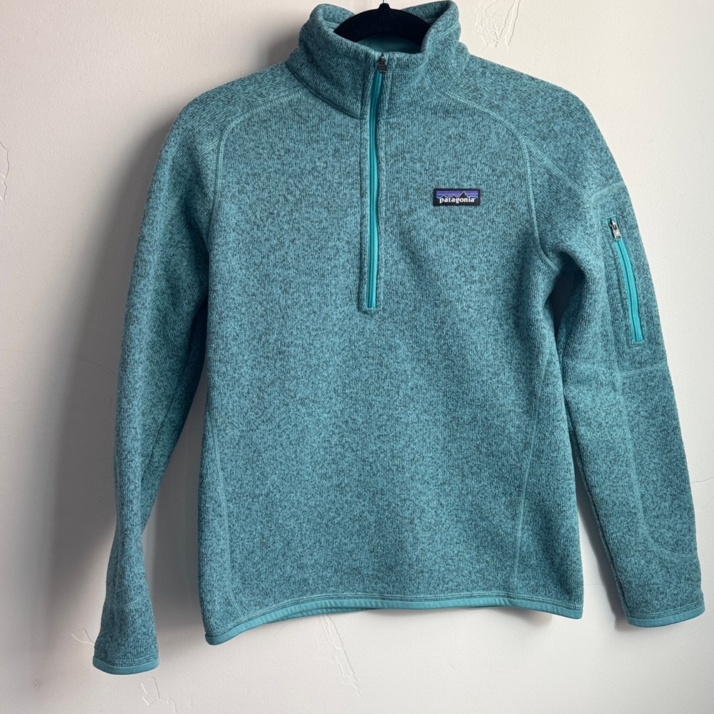 Patagonia Teal Fleece Quarter-Zip Pullover